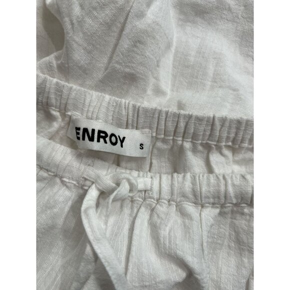 Venroy Wide Leg Side Embroidery Pants in White - Picture 3 of 3